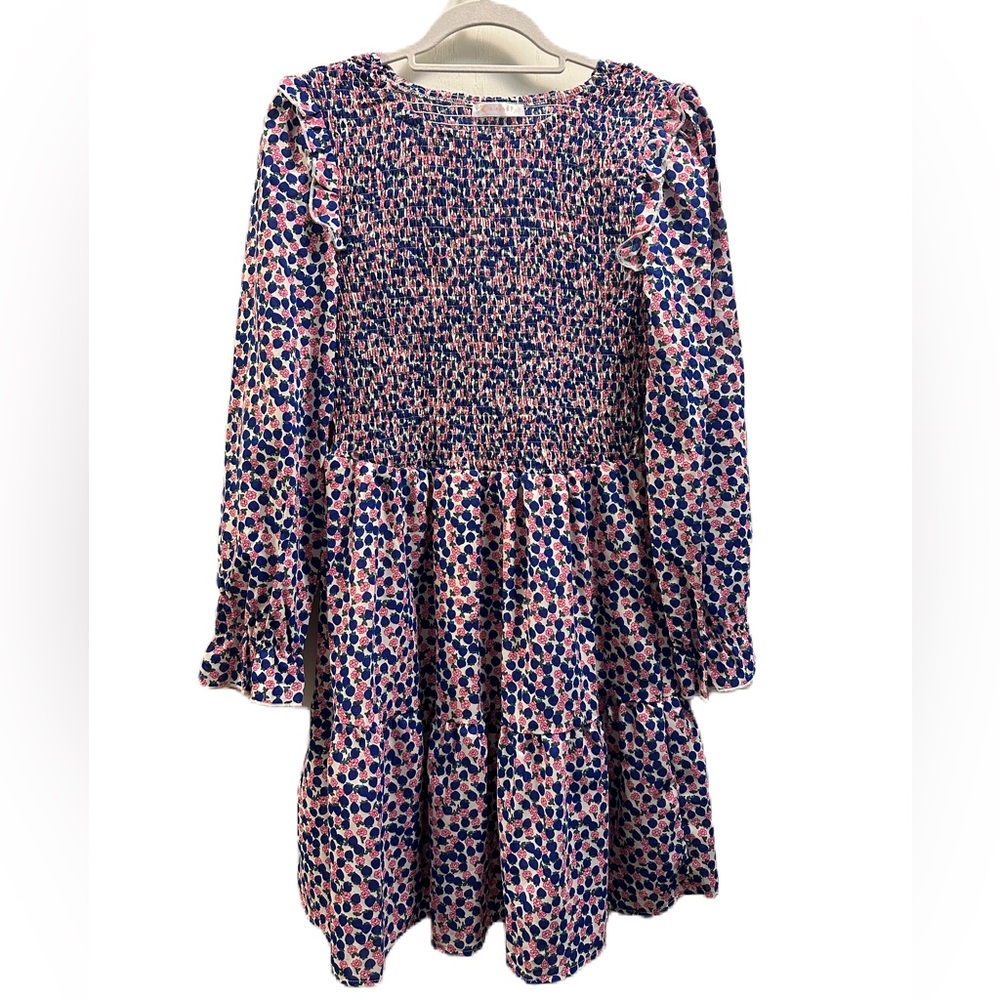 KIRUNDO Women's Long Sleeve Ruffle Floral Print Boho Dresses Size Small